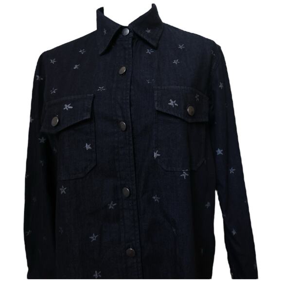 Current/Elliott The Perfect Shirt Washed Black with Mini Stars Size 1 - Picture 6 of 15